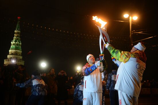 Olympic torch relay. Moscow. Day Two