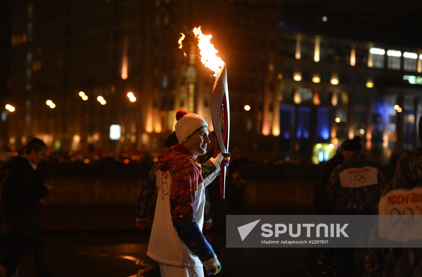 Olympic torch relay. Moscow. Day Two