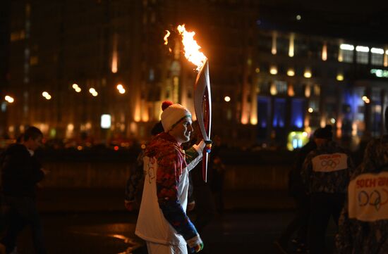 Olympic torch relay. Moscow. Day Two