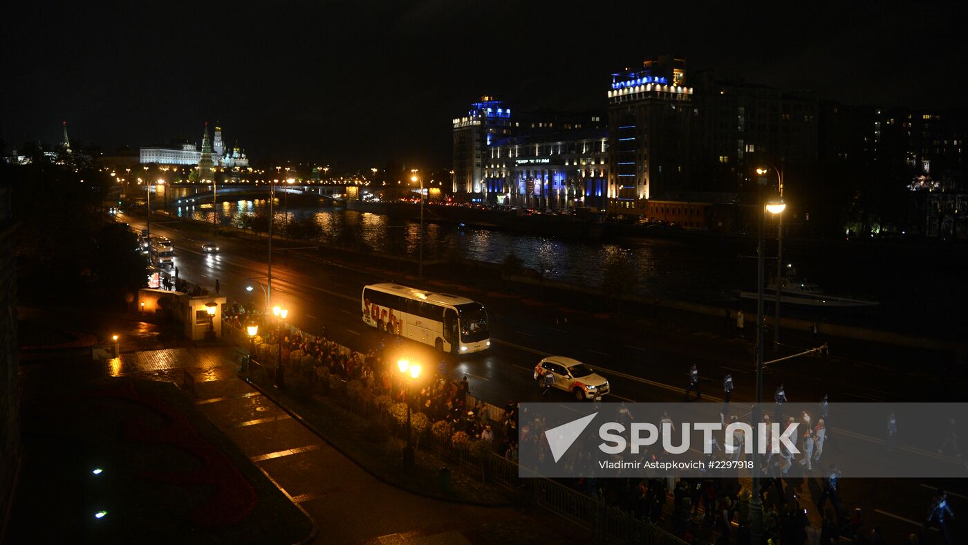 Olympic torch relay. Moscow. Day Two