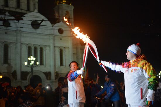 Olympic torch relay. Moscow. Day Two