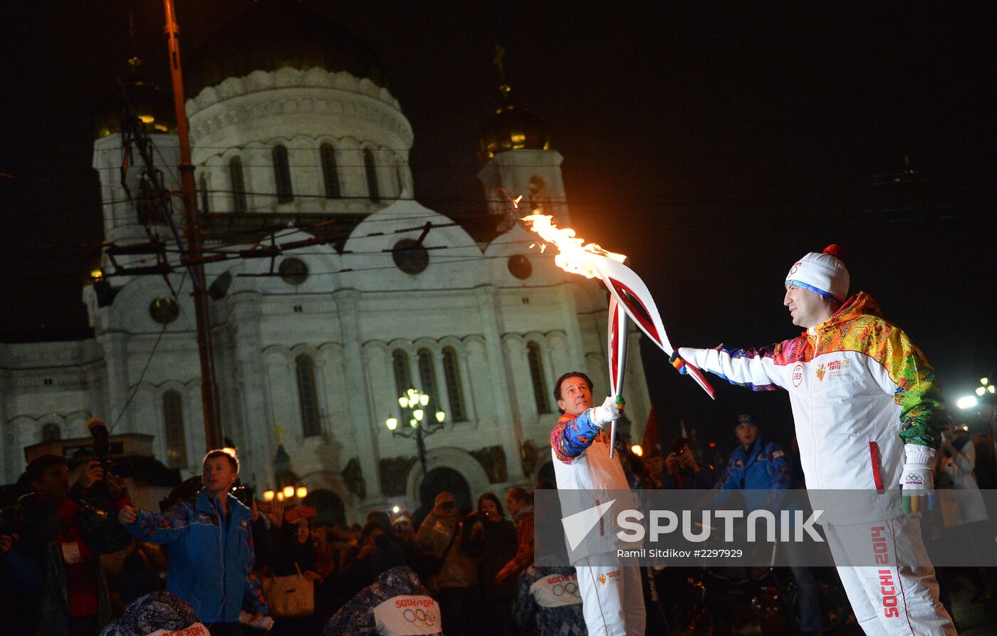 Olympic torch relay. Moscow. Day Two