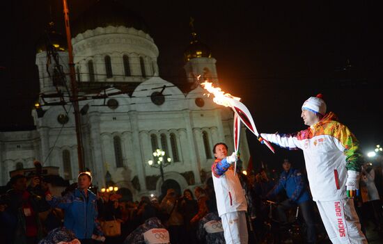 Olympic torch relay. Moscow. Day Two