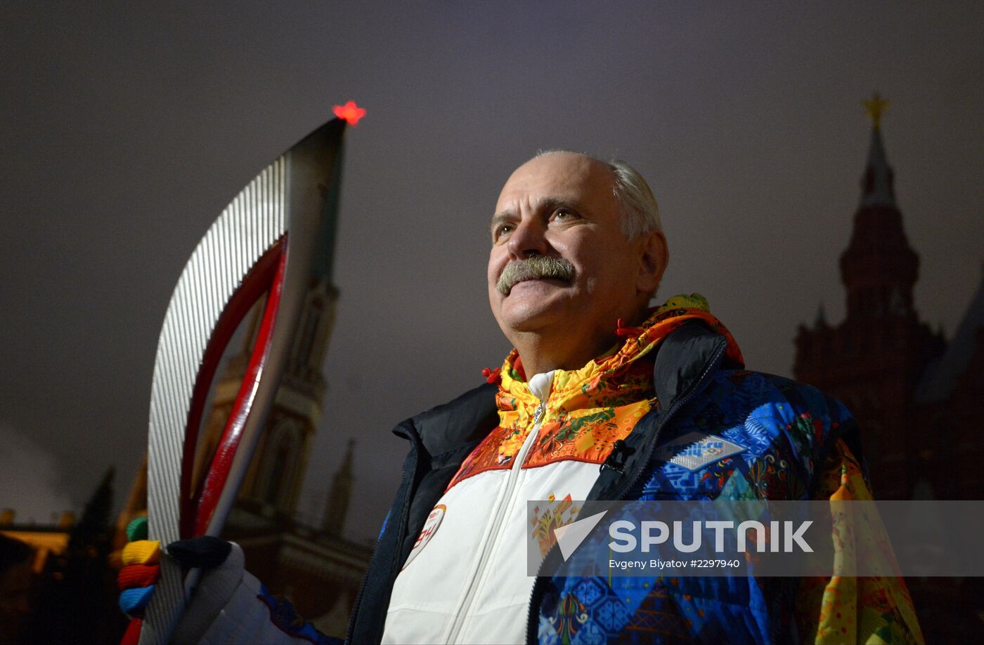 Olympic torch relay. Moscow. Day Two