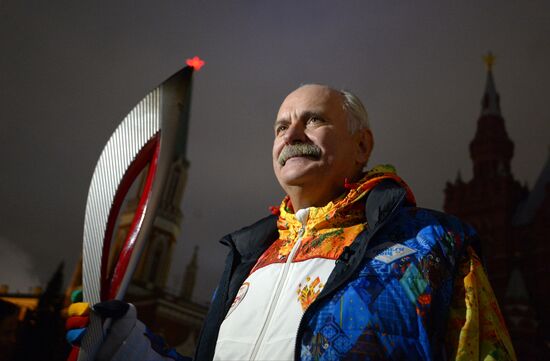 Olympic torch relay. Moscow. Day Two