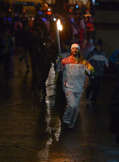 Olympic torch relay. Moscow. Day Two