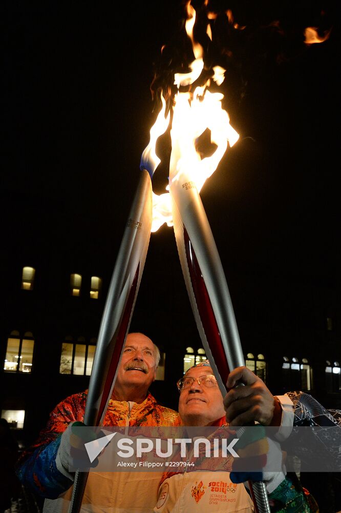 Olympic torch relay. Moscow. Day Two