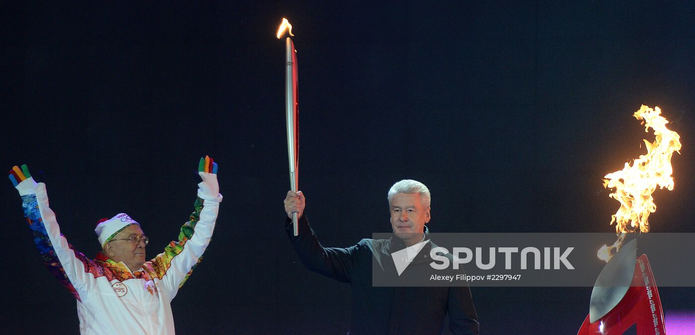 Olympic torch relay. Moscow. Day Two