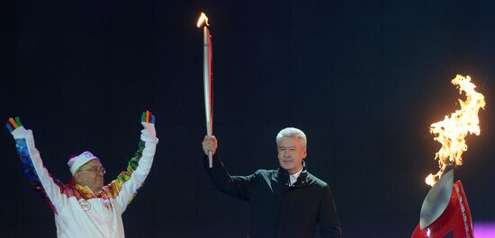 Olympic torch relay. Moscow. Day Two