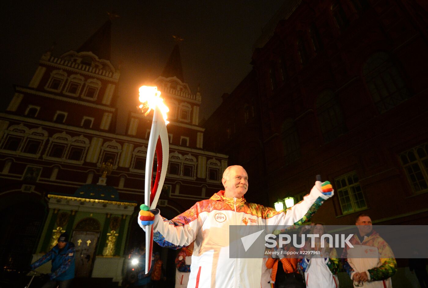 Olympic torch relay. Moscow. Day Two