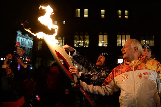 Olympic torch relay. Moscow. Day Two