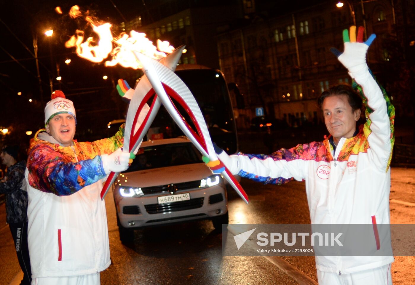 Olympic torch relay. Moscow. Day Two