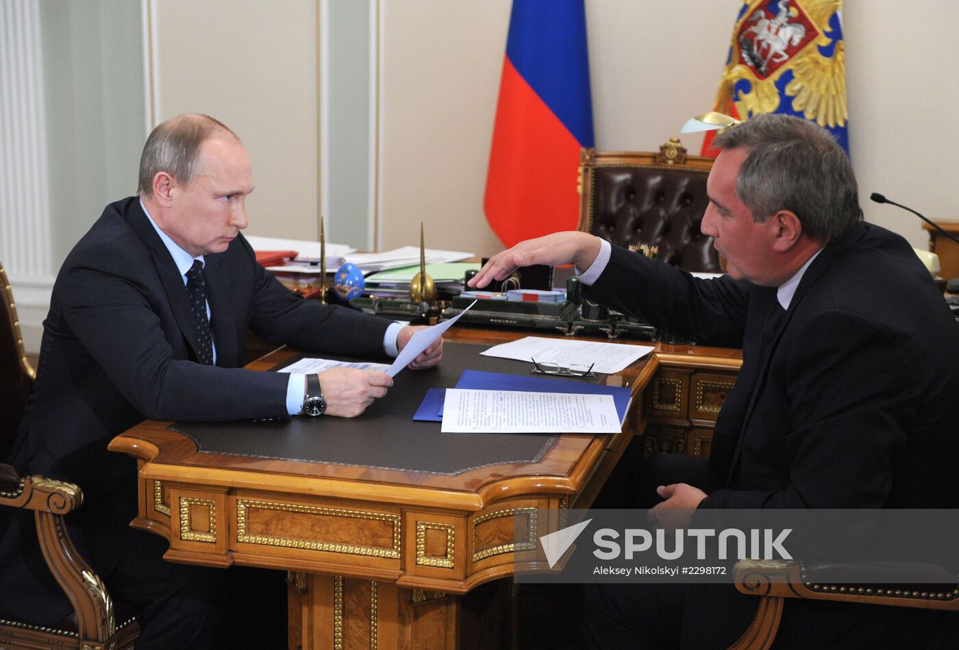 Vladimir Putin meets with Dmitry Rogozin