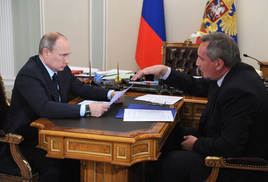 Vladimir Putin meets with Dmitry Rogozin