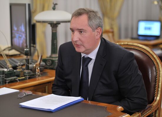 Vladimir Putin meets with Dmitry Rogozin