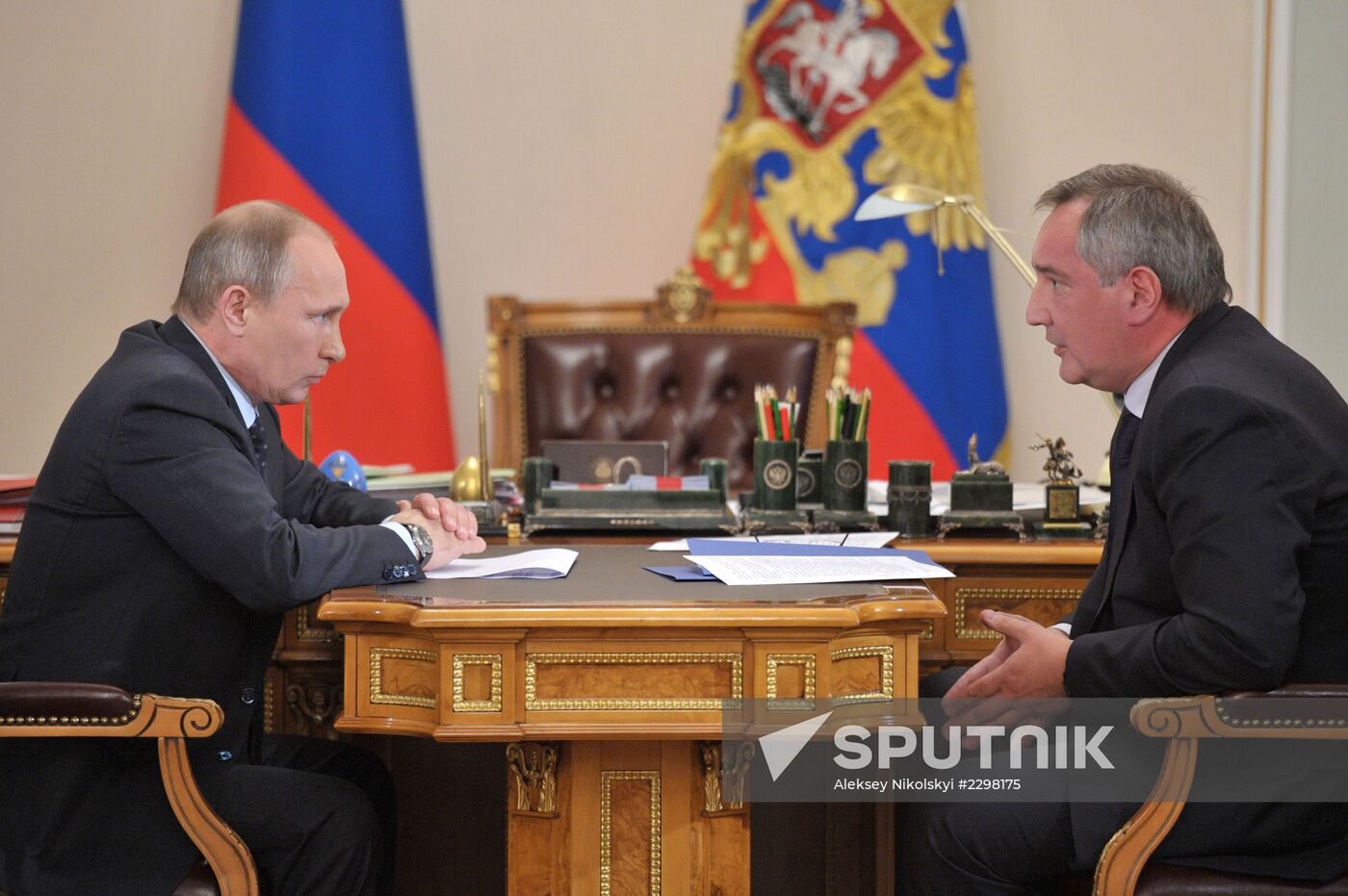 Vladimir Putin meets with Dmitry Rogozin