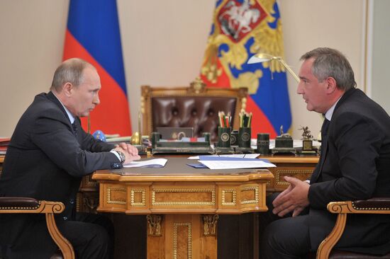 Vladimir Putin meets with Dmitry Rogozin