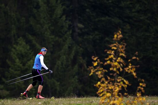Russian women's biathlon team holds training session