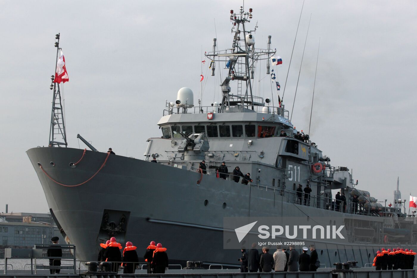 NATO permanent mine and trawling ships arrive in St. Petersburg