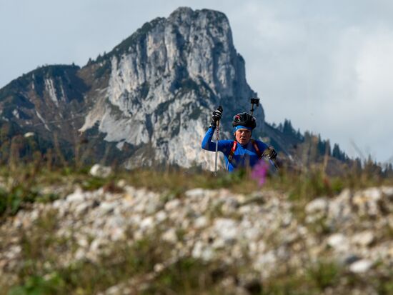 Russian women's biathlon team holds training session. Day two