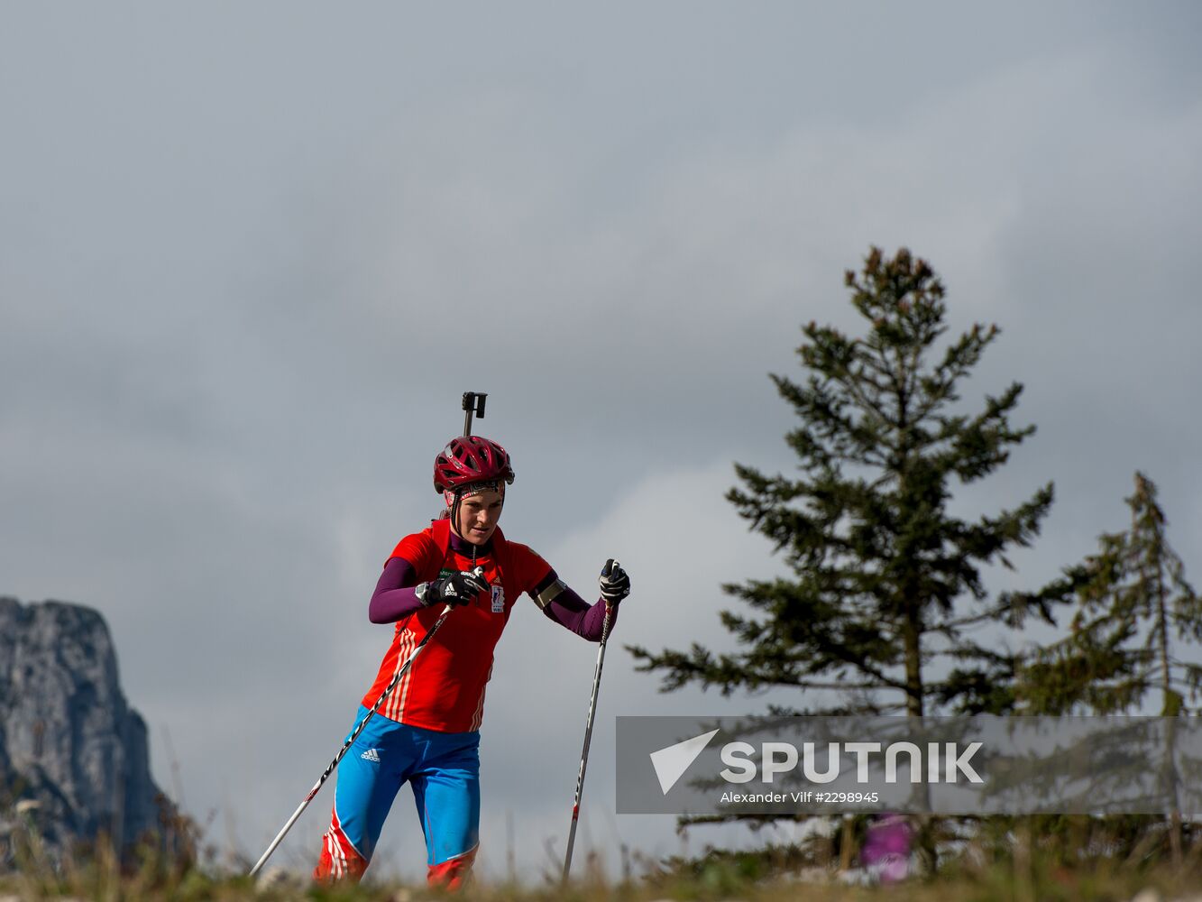 Russian women's biathlon team holds training session. Day two