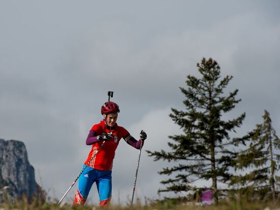 Russian women's biathlon team holds training session. Day two