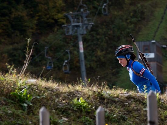 Russian women's biathlon team holds training session. Day two