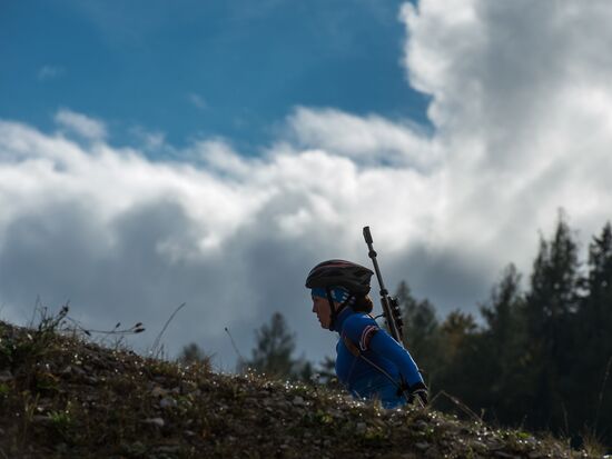 Russian women's biathlon team holds training session. Day two