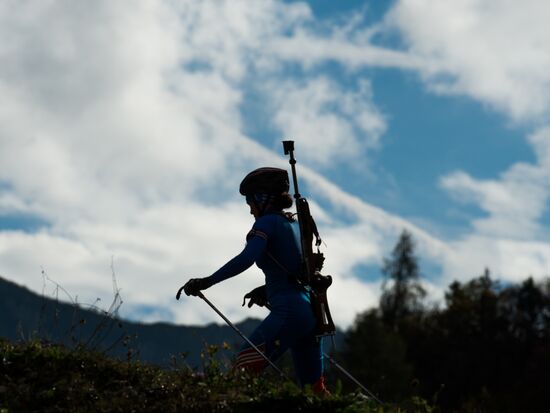 Russian women's biathlon team holds training session. Day two