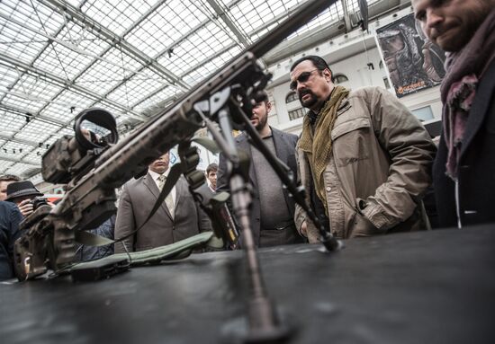 Actor Steven Seagal at Weapons and Hunting Exhibition in Moscow