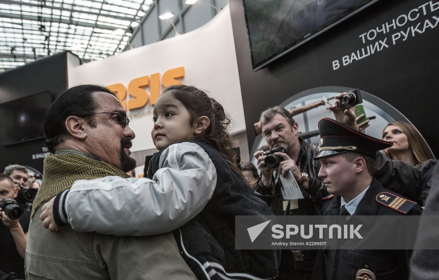 Actor Steven Seagal at Arms and Hunting Exhibition in Moscow