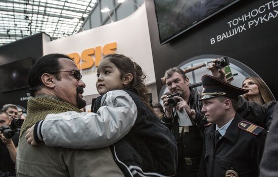 Actor Steven Seagal at Arms and Hunting Exhibition in Moscow