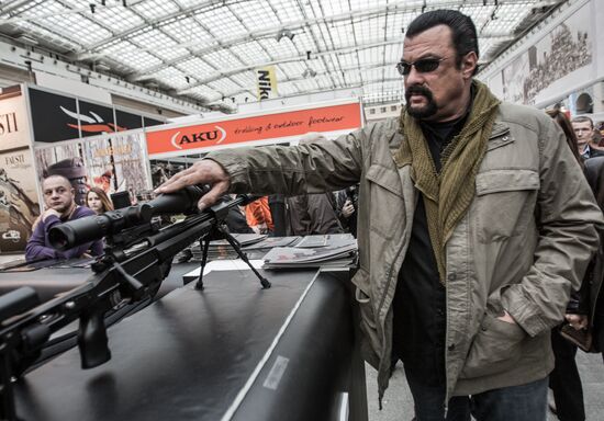 Actor Steven Seagal at Arms and Hunting Exhibition in Moscow