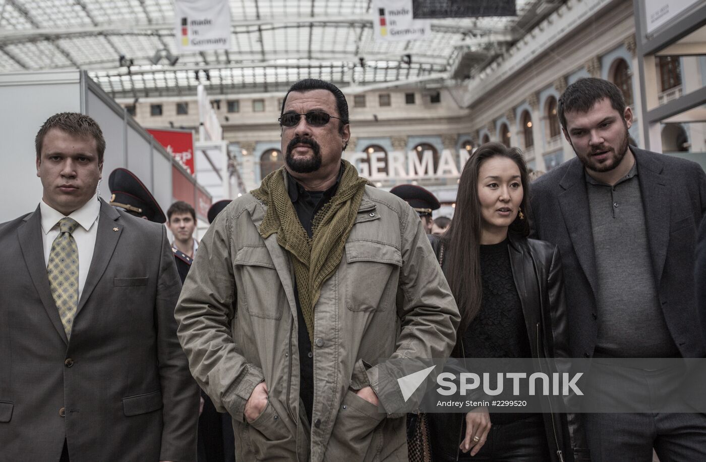 Actor Steven Seagal at Arms and Hunting Exhibition in Moscow