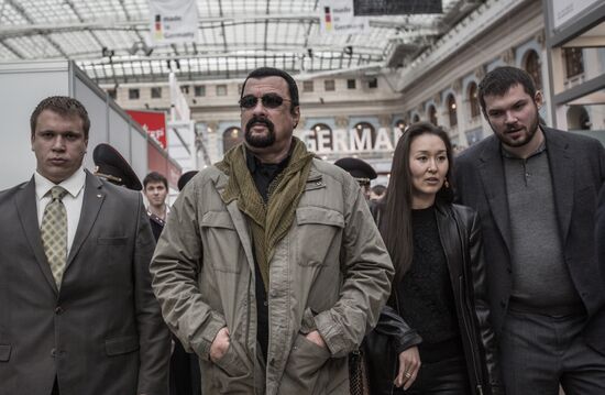 Actor Steven Seagal at Arms and Hunting Exhibition in Moscow