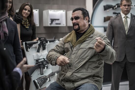 Actor Steven Seagal at Weapons and Hunting Exhibition in Moscow