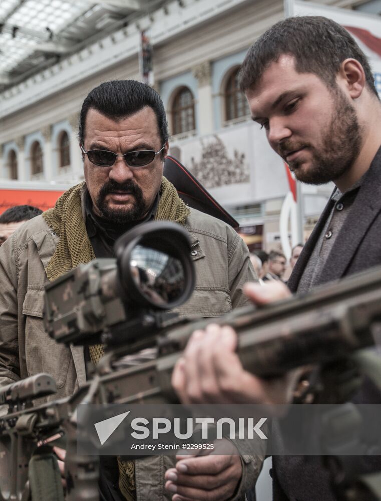 Actor Steven Seagal at Arms and Hunting Exhibition in Moscow
