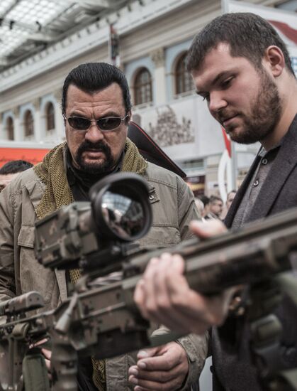 Actor Steven Seagal at Arms and Hunting Exhibition in Moscow