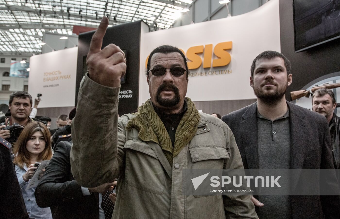 Actor Steven Seagal at Arms and Hunting Exhibition in Moscow
