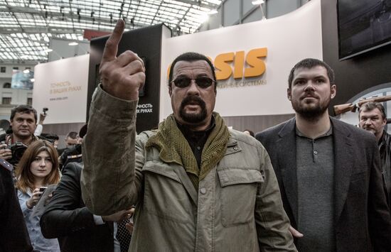 Actor Steven Seagal at Arms and Hunting Exhibition in Moscow
