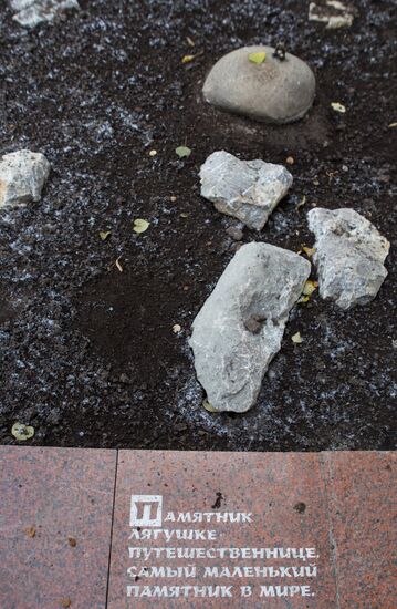 Frog the Traveller monument in Tomsk