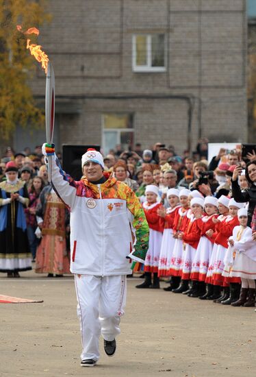Olympic torch relay. Tver Region