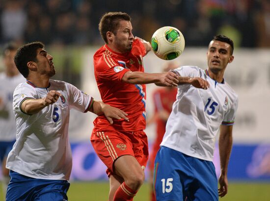 Football. 2014 FIFA World Cup qualifying match Azerbaijan vs. Russia