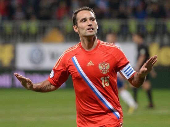 Football. 2014 FIFA World Cup qualifying match Azerbaijan vs. Russia
