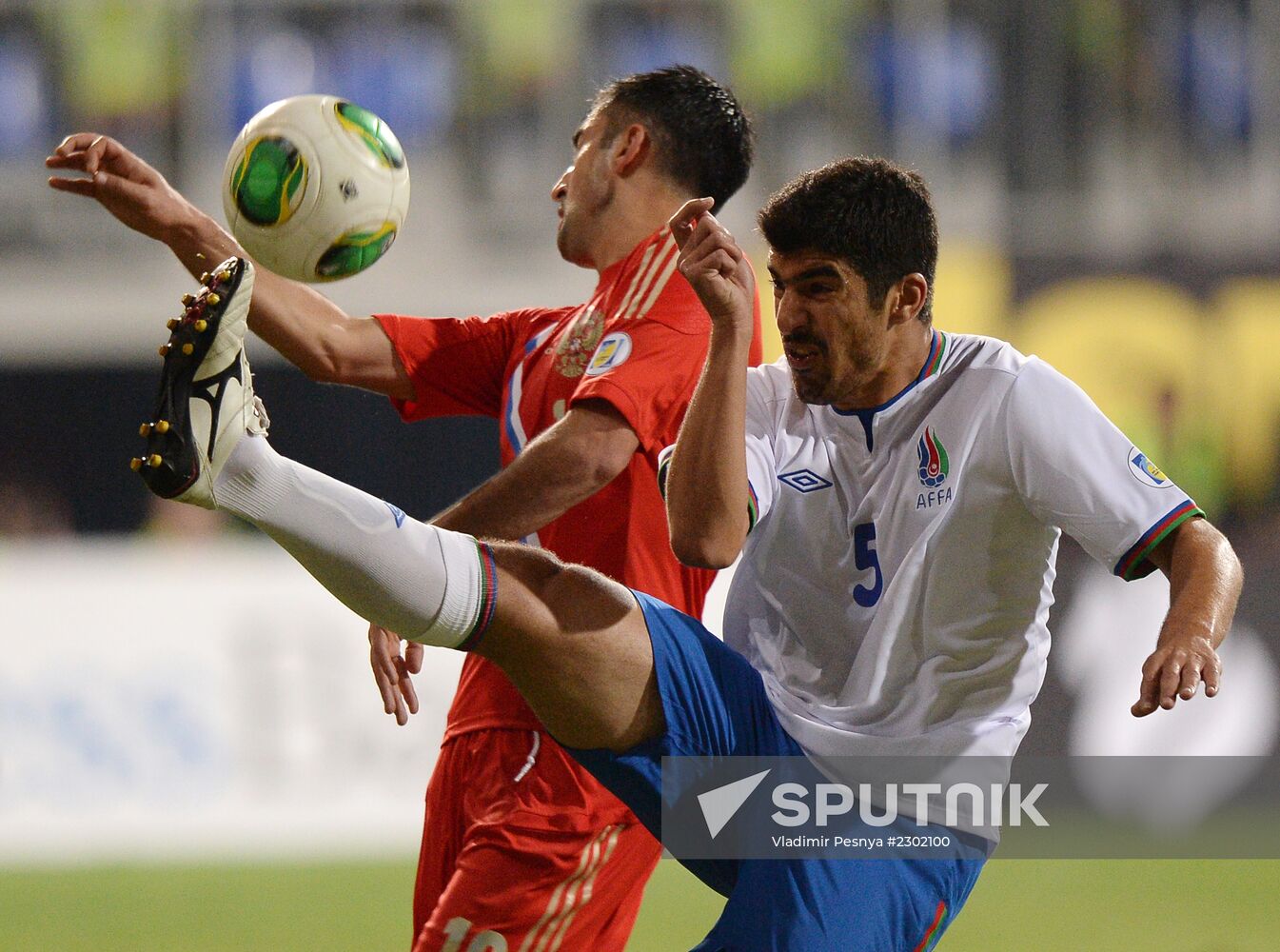 Football. 2014 FIFA World Cup qualifying match Azerbaijan vs. Russia