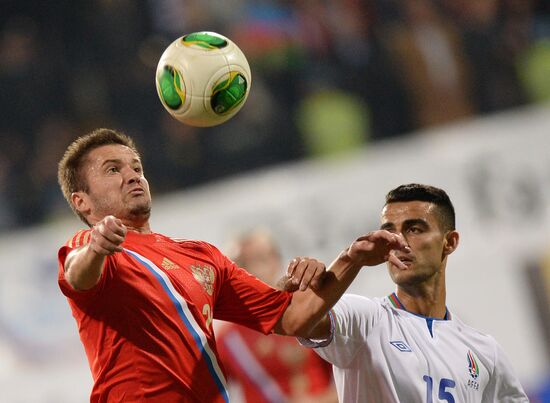 Football. 2014 FIFA World Cup qualifying match Azerbaijan vs. Russia