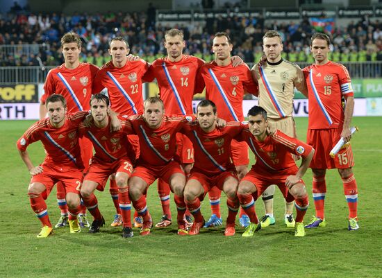 Football. 2014 FIFA World Cup qualifying match Azerbaijan vs. Russia