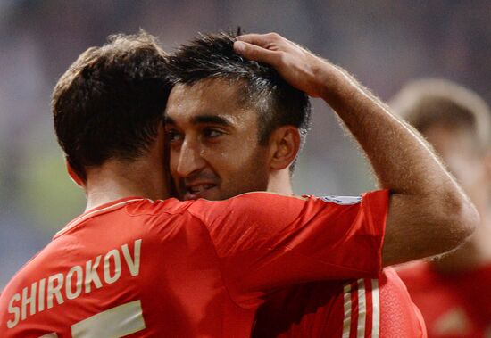 Football. 2014 FIFA World Cup qualifying match Azerbaijan vs. Russia