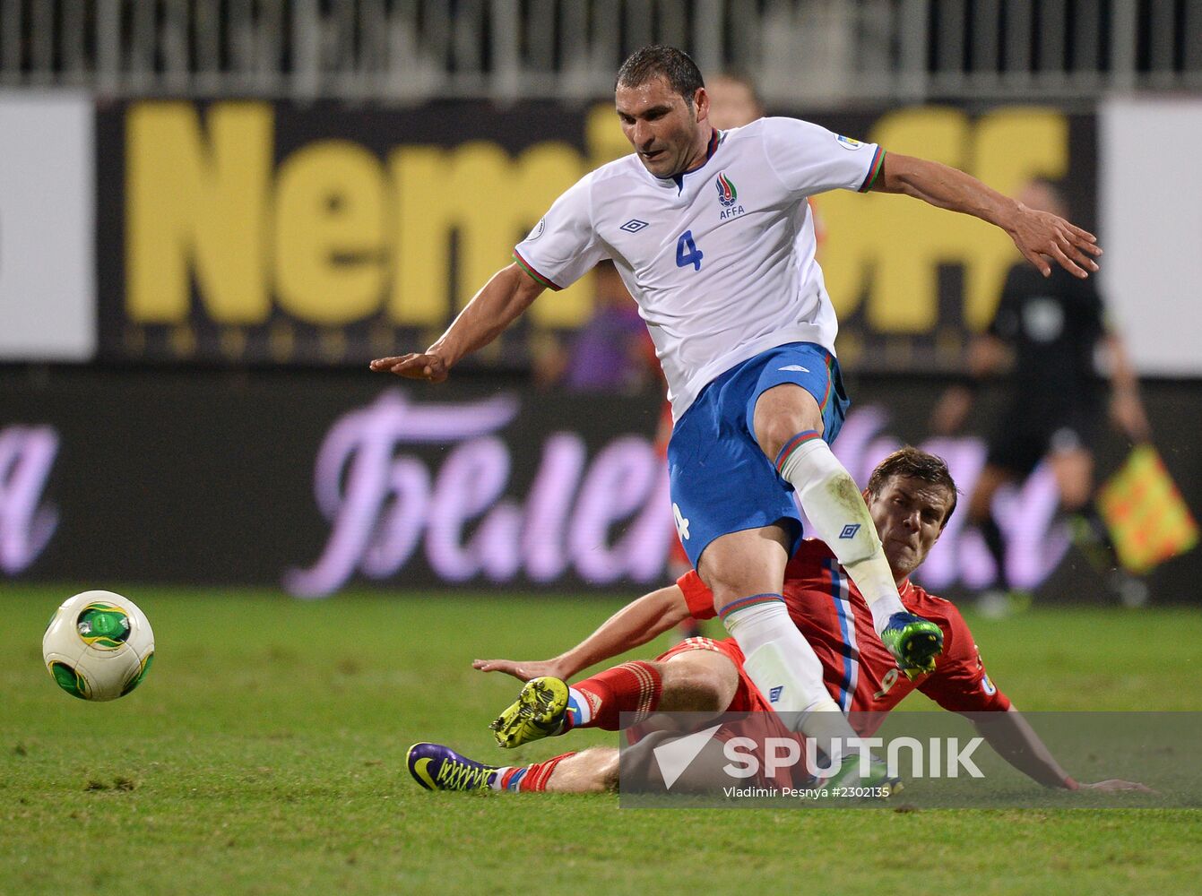 Football. 2014 FIFA World Cup qualifying match Azerbaijan vs. Russia
