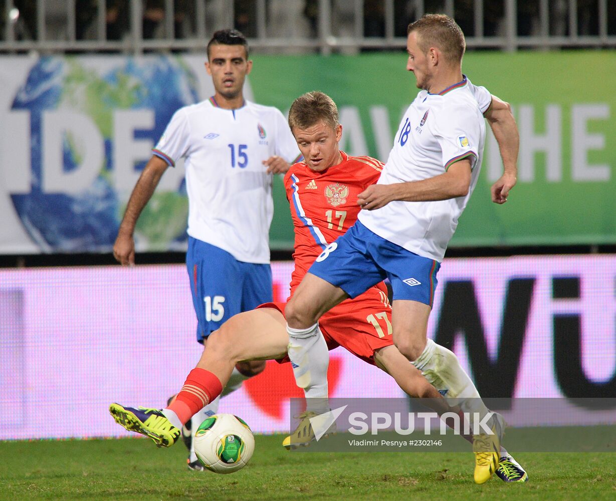Football. 2014 FIFA World Cup qualifying match Azerbaijan vs. Russia